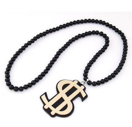 Black Beads Hip Hop Gothic US Dollar Necklaces