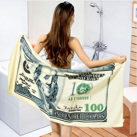 Super-absorbent 100 Dollar Printed Bath Towels