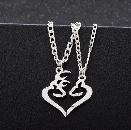 Kissing Broken Half Dollar Set Deer Hunting Jewelry